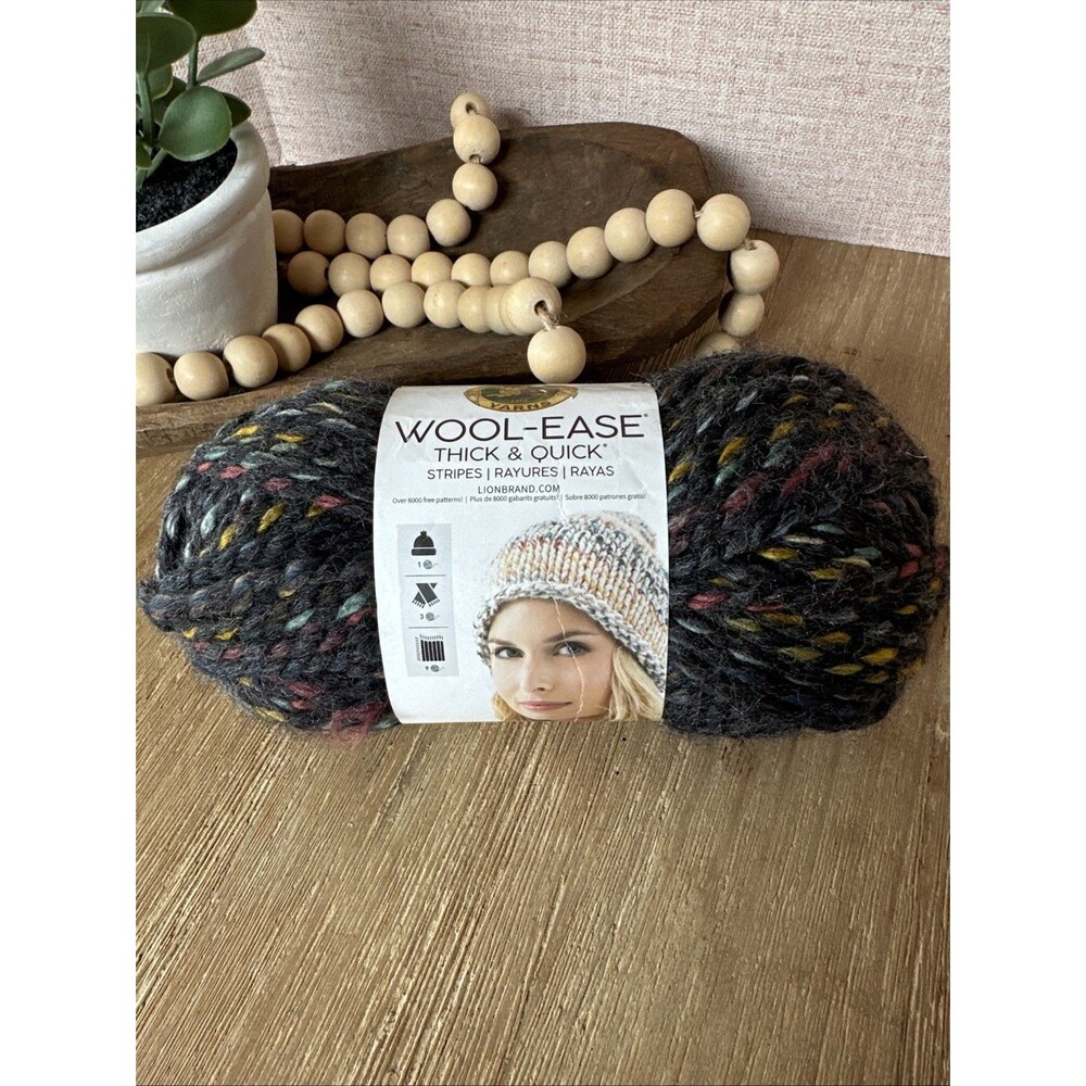 New Lion Brand Wool-Ease Thick & Quick Yarn - Bedrock Multi-Color Super Bulky #6